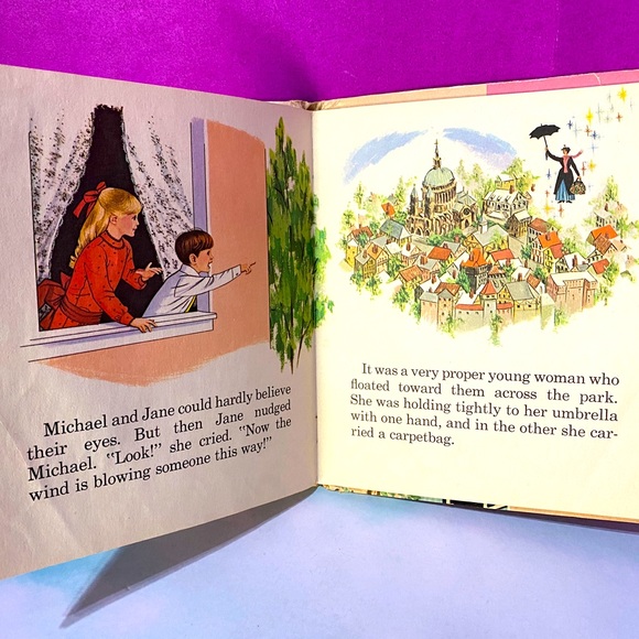 WALT DISNEY’S VTG 1964 MARY POPPINS COLLECTIBLE HARDCOVER BOOK WHITMAN #2450 - Picture 9 of 16